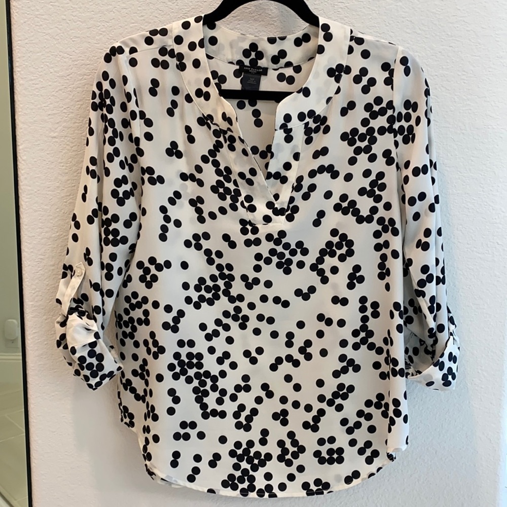 Ann Taylor Split Neck Blouse